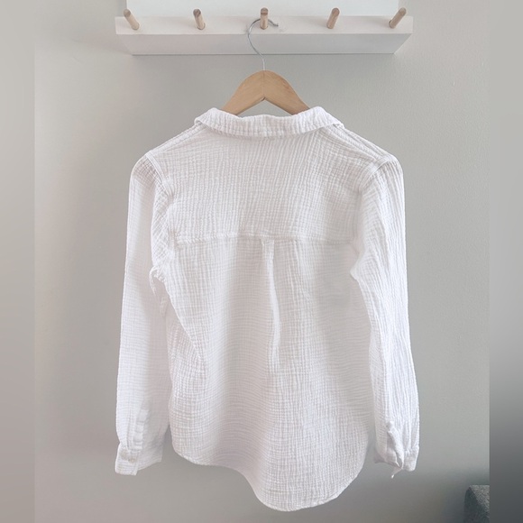 Beachlunchlounge collection gauze 1/2 button up long sleeve shirt 100% cotton - Picture 2 of 5